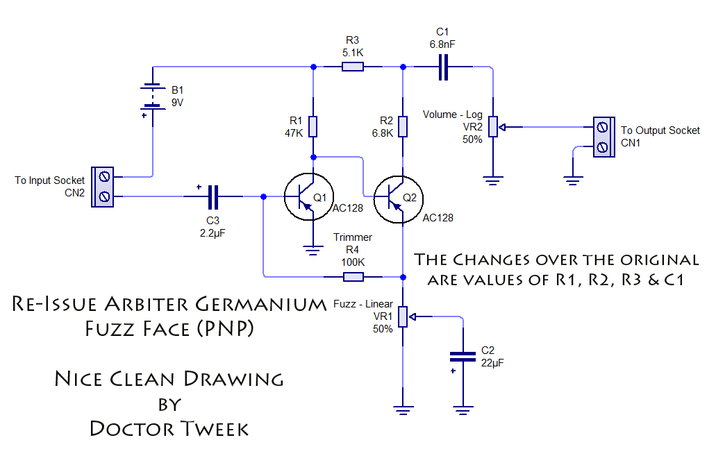 Re Kit guitar pedal Doctor Germanium   Blog  Face Arbiter Issue vintage schematics Tweek's Fuzz