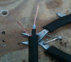 Remove the inner insulation and twist the inner wires...