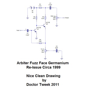 Nice clean drawing of the germanium fuzz face re-issue by Doctor Tweek